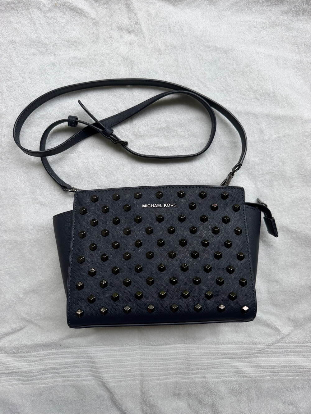 Michael Kors Navy Studded Crossbody Purse